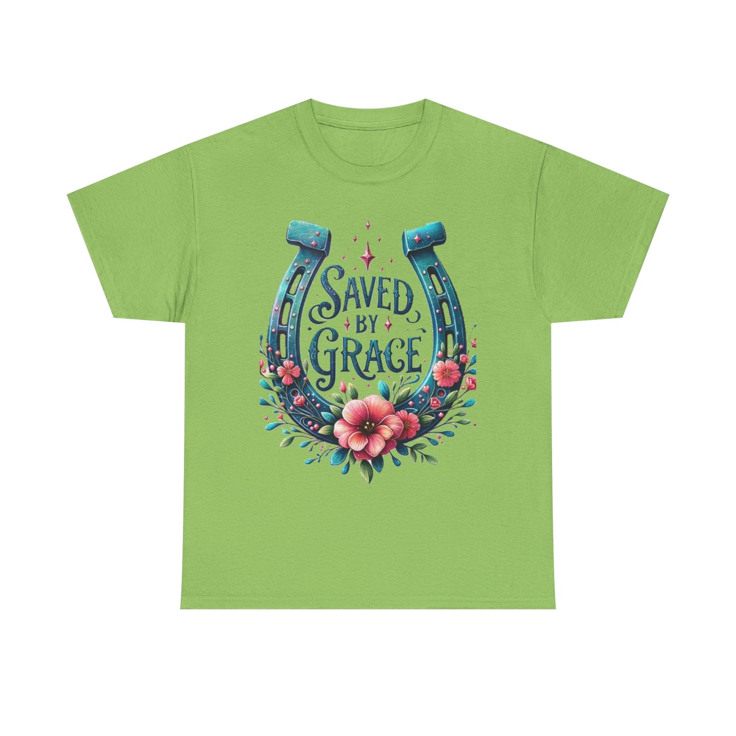 Saved by Grace - Unisex Heavy Cotton Tee - Easter - Mother's Day - Father's Day