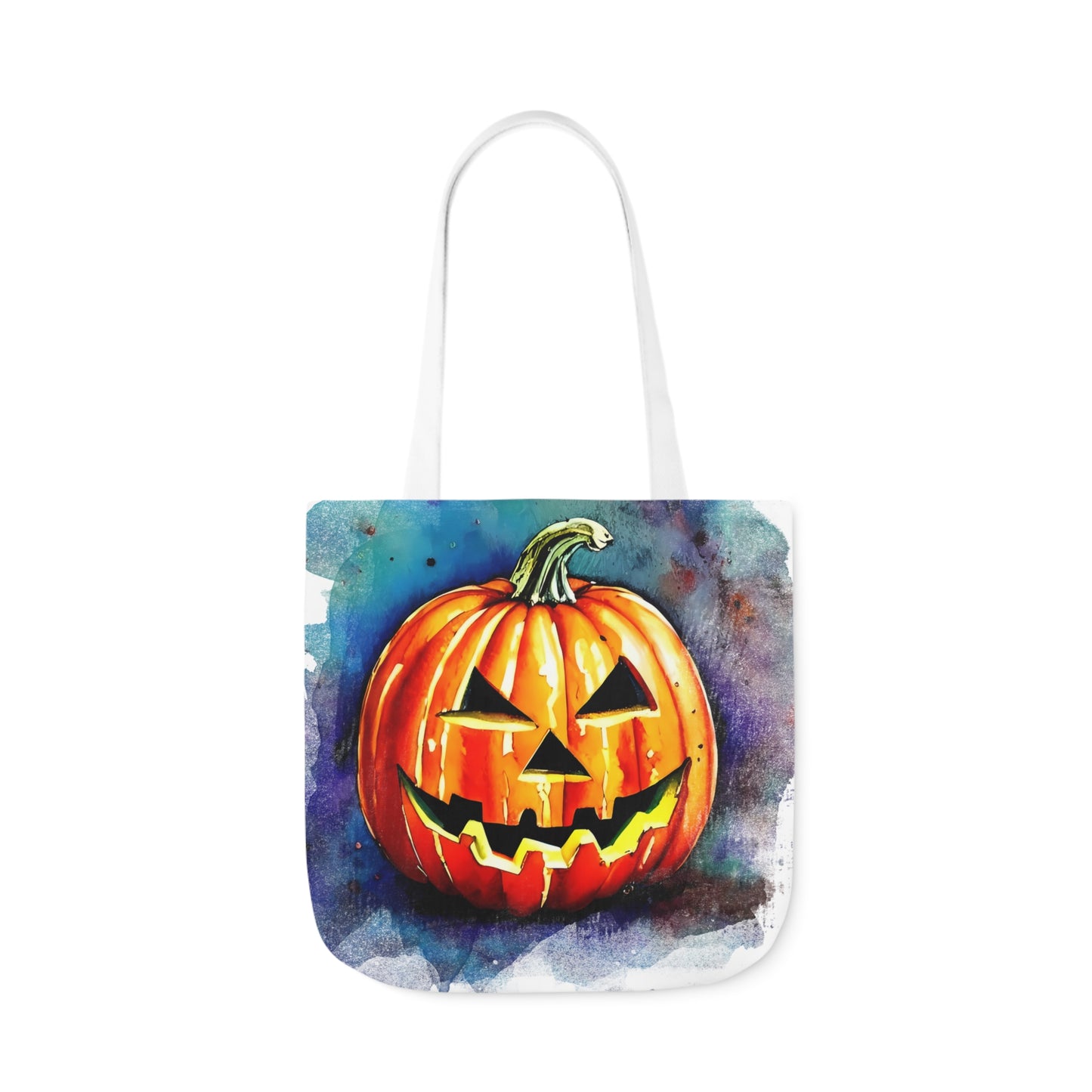 Pumkin Face - Canvas Tote Bag, 5-Color Straps - Halloween