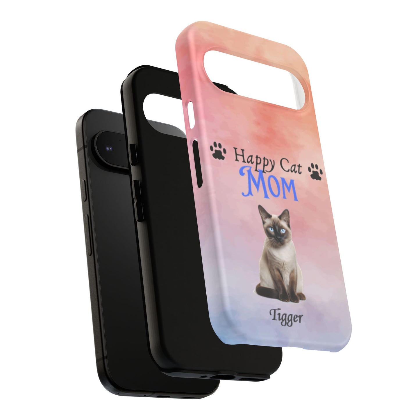 Happy Cat Mom - Personalized - Whimsical Phone Cases - Mother's Day