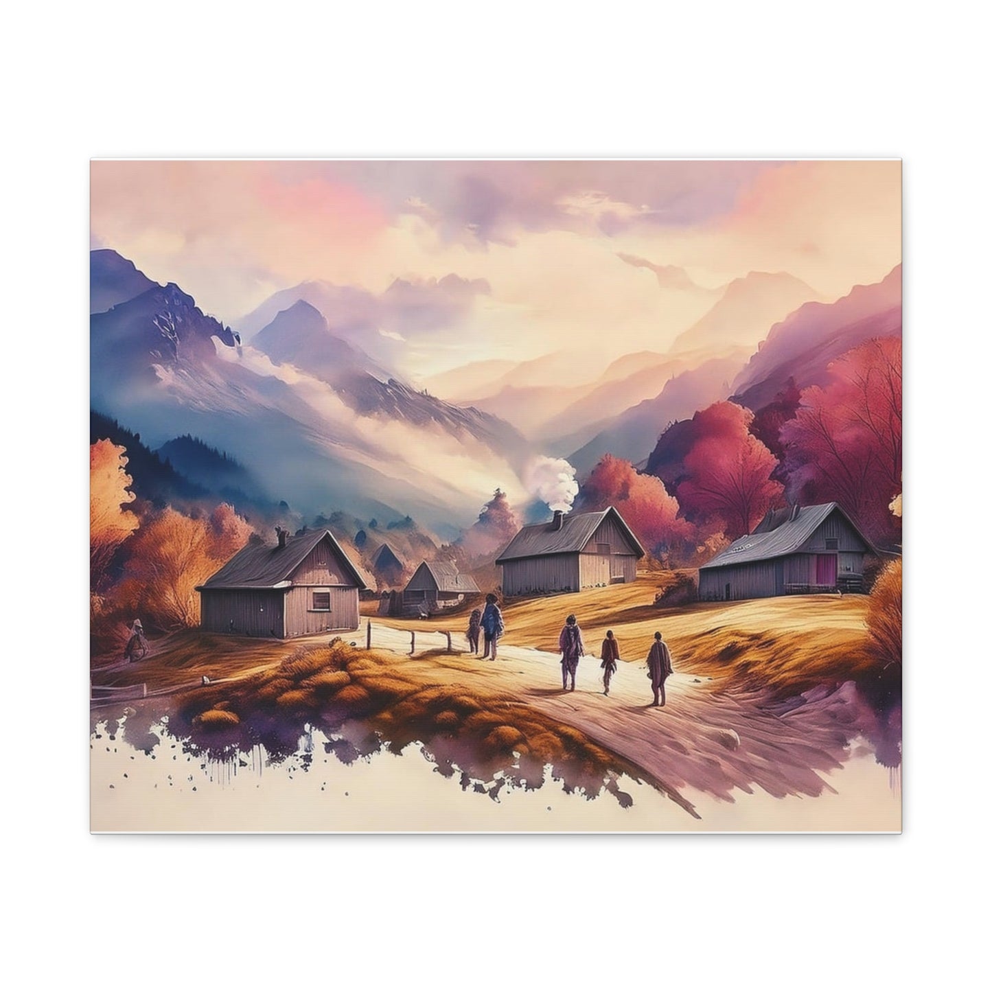 Village - Canvas Stretched, 0.75"