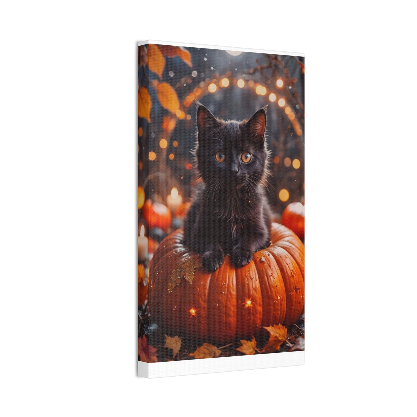 Kitty in Pumkin - Canvas Stretched, 0.75" - Halloween