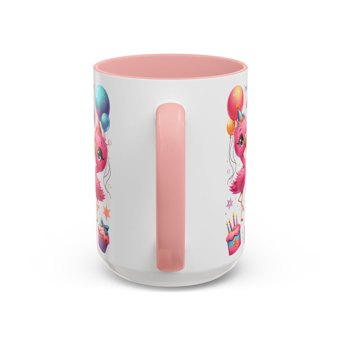 Happy Flamingo Birthday - Accent Coffee Mug (11, 15oz)