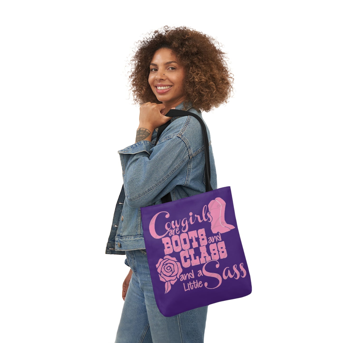 Cowgirl - Canvas Tote Bag, 5-Color Straps