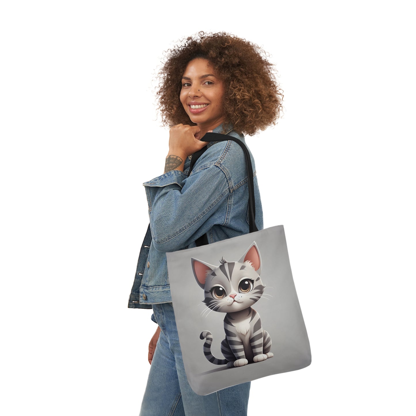 Kitty - Canvas Tote Bag, 5-Color Straps