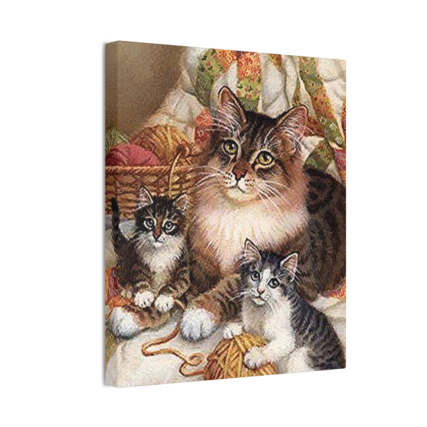 Kitty Family - Canvas Stretched, 0.75"