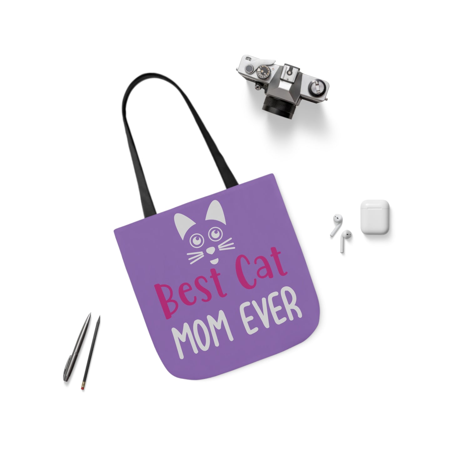 Best Cat Mom Ever - Canvas Tote Bag, 5-Color Straps - Mother's Day