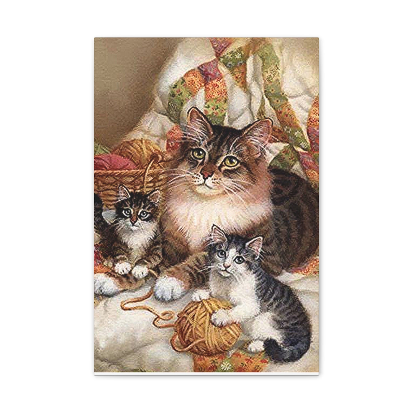 Kitty Family - Canvas Stretched, 0.75"