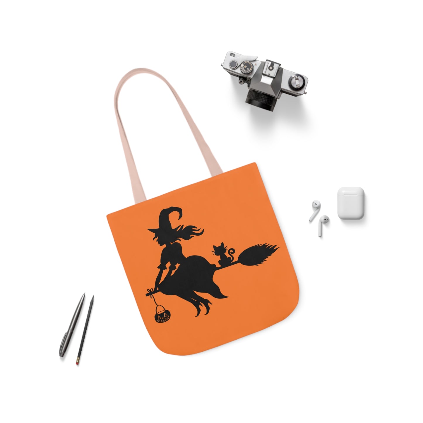 Witch - Canvas Tote Bag, 5-Color Straps - Halloween