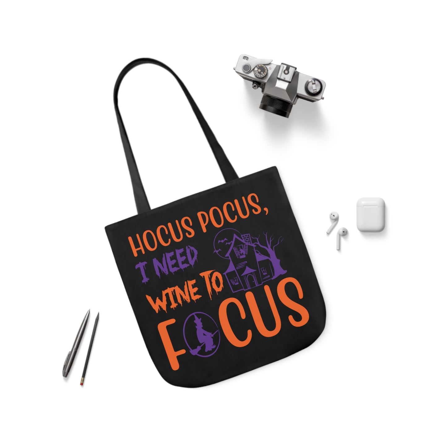 Hocus Pocus - Canvas Tote Bag, 5-Color Straps - Halloween