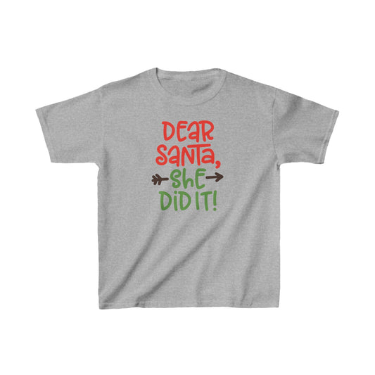 Kids - She Did it -  Heavy Cotton™ T-Shirts - Christmas