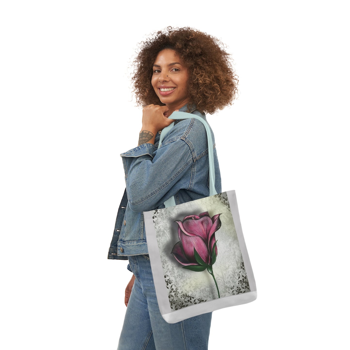 Rose - Canvas Tote Bag, 5-Color Straps