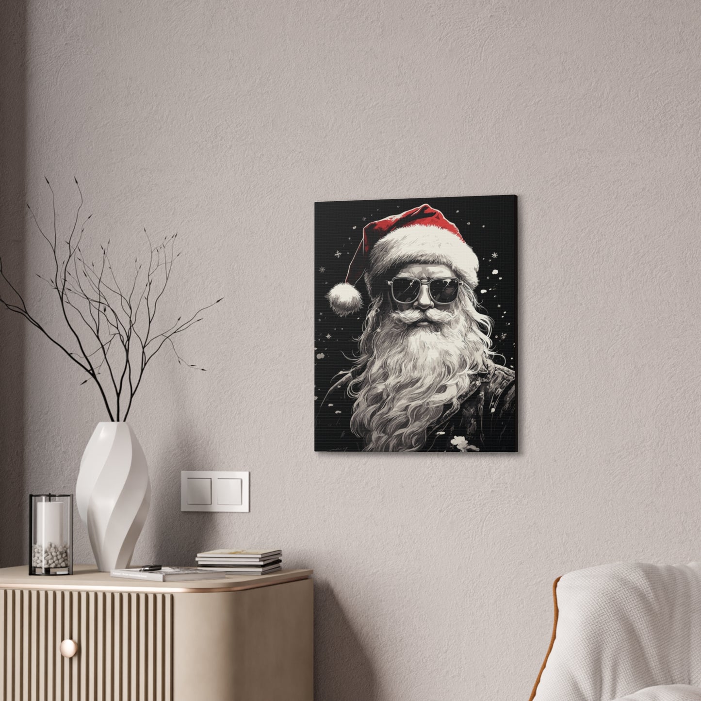 Hip Santa - Canvas Stretched, 0.75" - Christmas