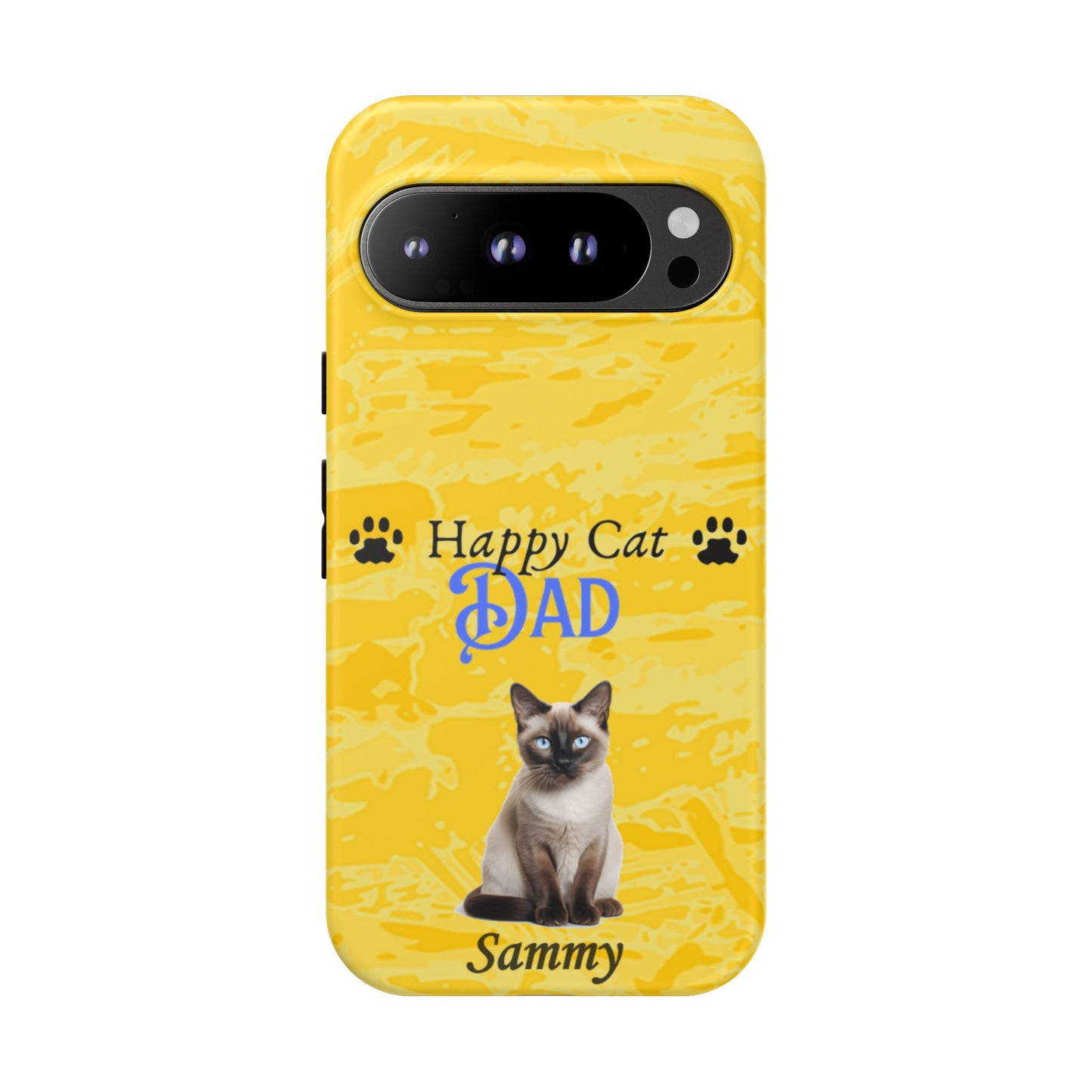 Happy Cat Dad - Personalized - Whimsical Phone Cases - Father's Day