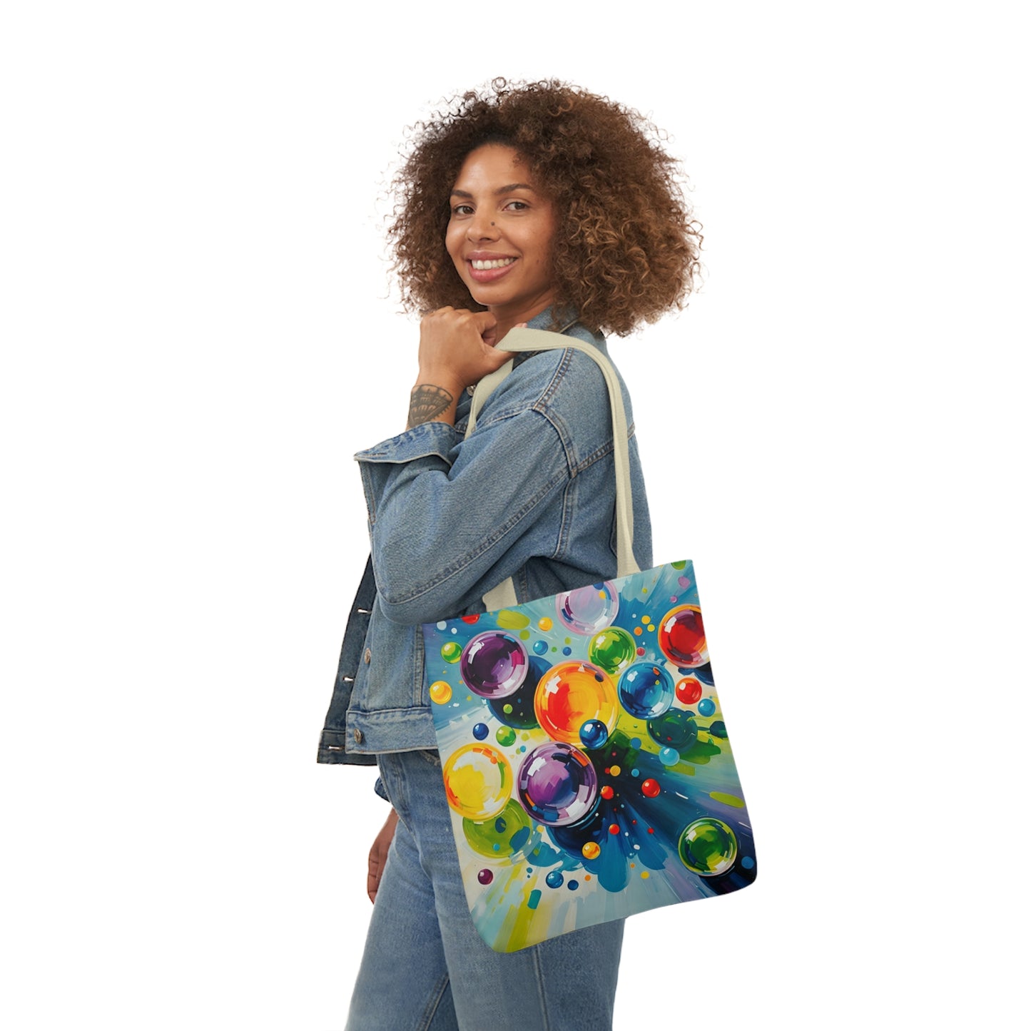 Colored Balls - Canvas Tote Bag, 5-Color Straps