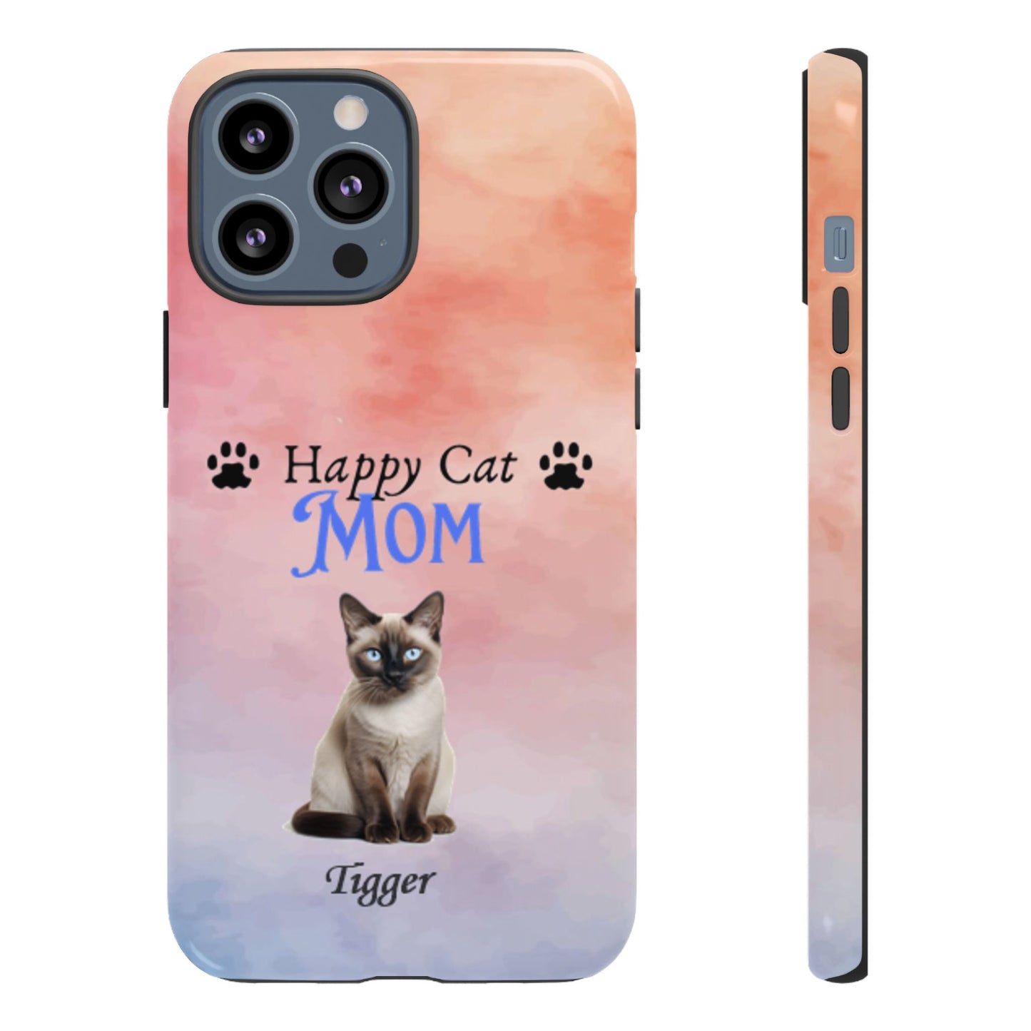 Happy Cat Mom - Personalized - Whimsical Phone Cases - Mother's Day