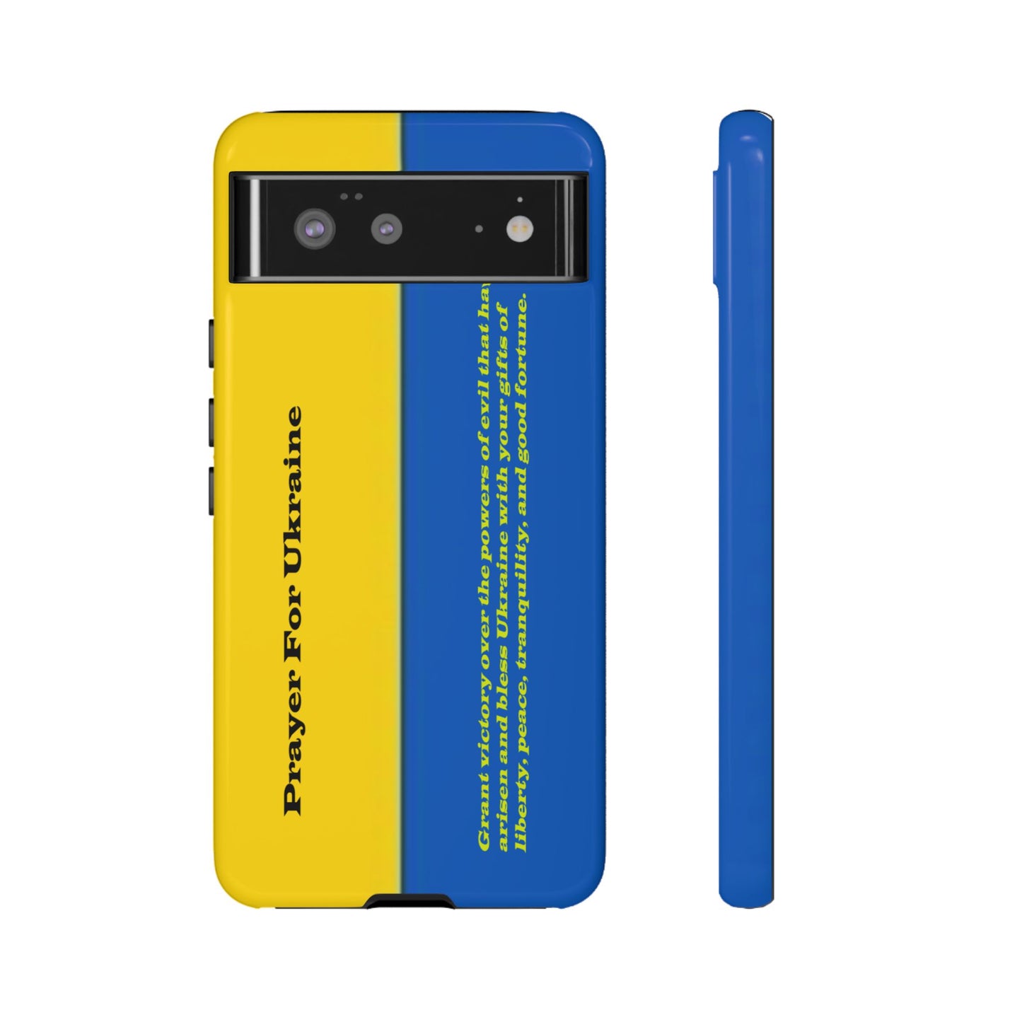 Flag of Ukraine with Prayer - Flag Phone Cases