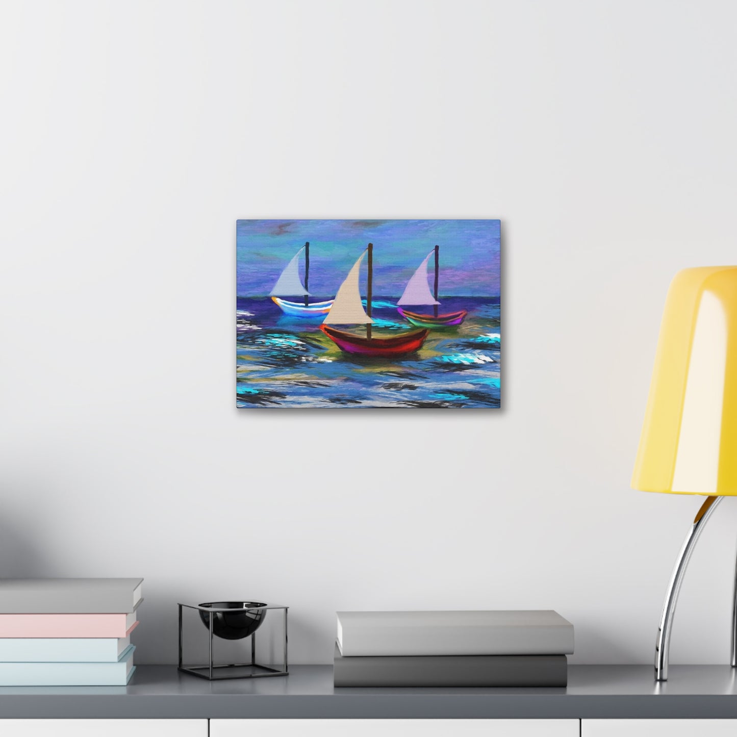 Sail Boats - Pastel _ Canvas Stretched, 0.75"