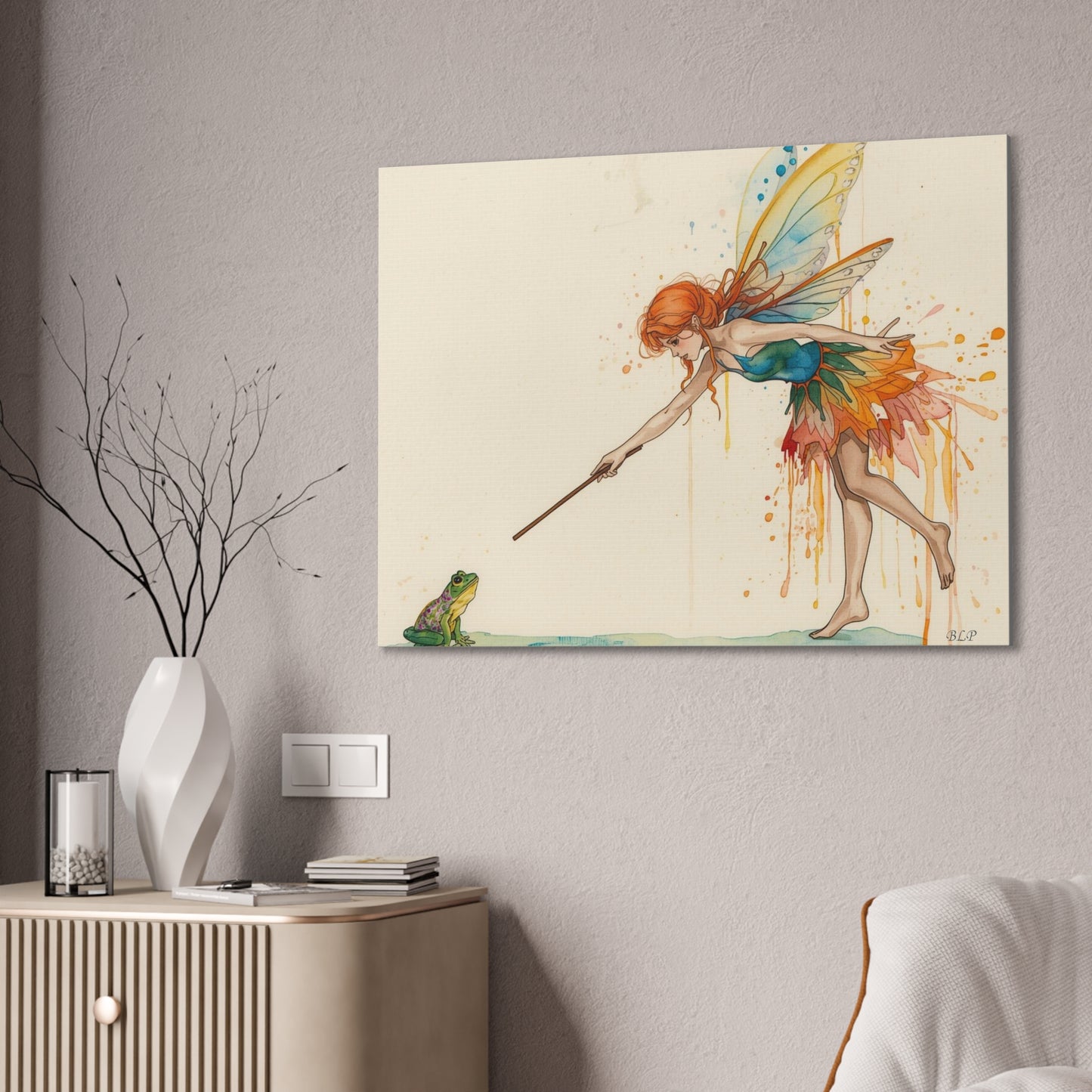 Fairy and the Frog - Canvas Stretched, 0.75" - Wall Art 2026 - Creative