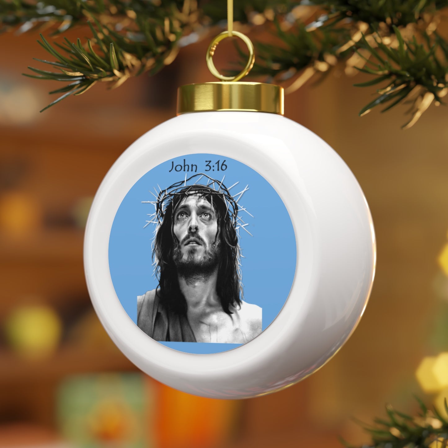 John 3:16 - Christmas Ball Ornament - Easter - Mother's Day - Father's Day