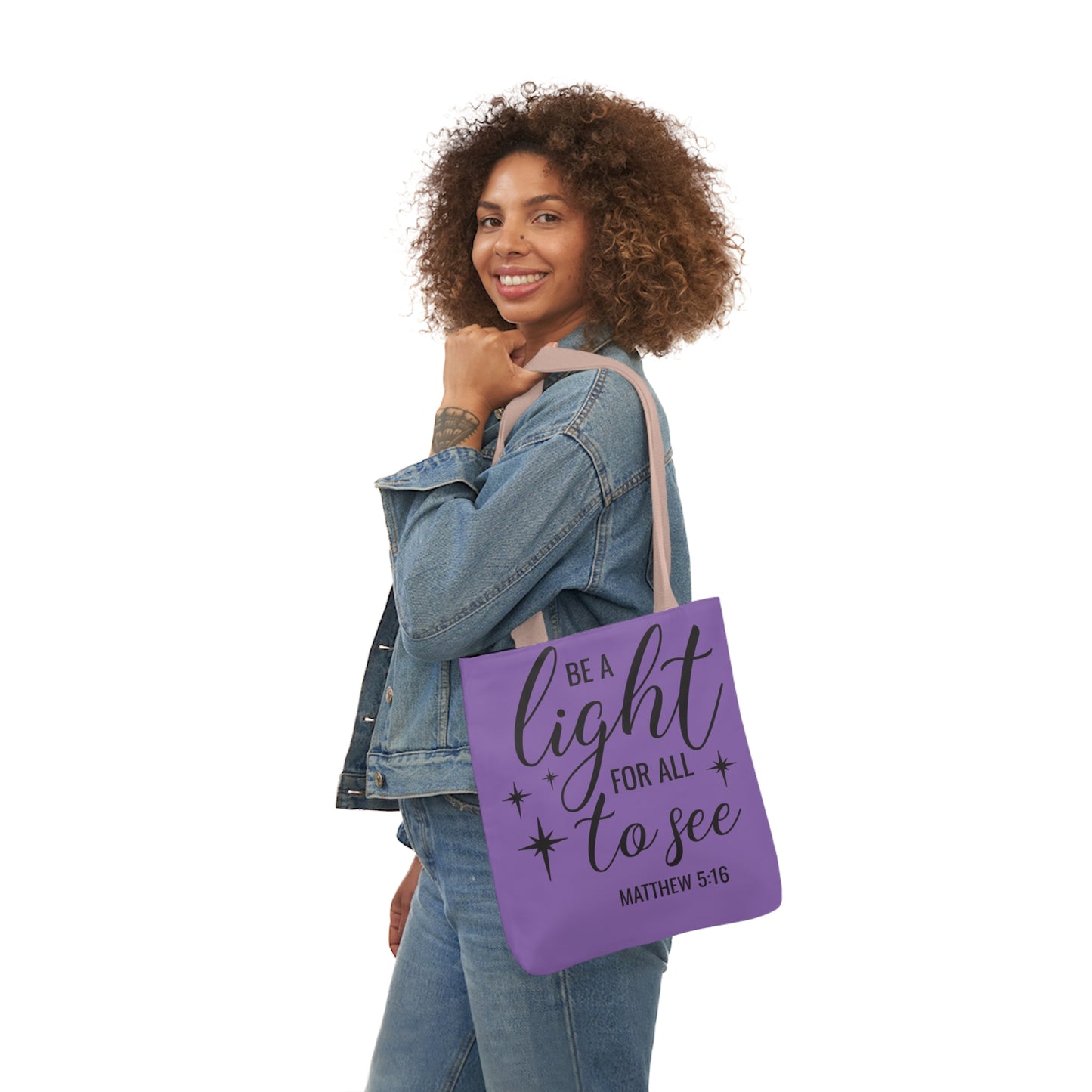 Be a light - Canvas Tote Bag, 5-Color Straps - Religion