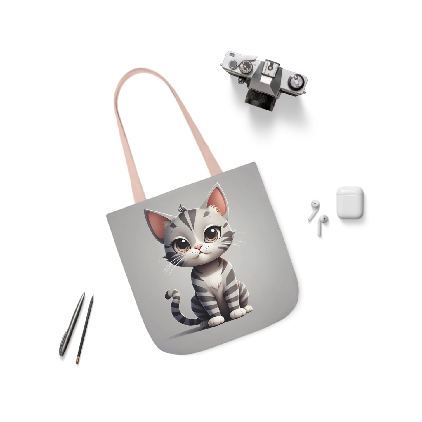 Kitty - Canvas Tote Bag, 5-Color Straps