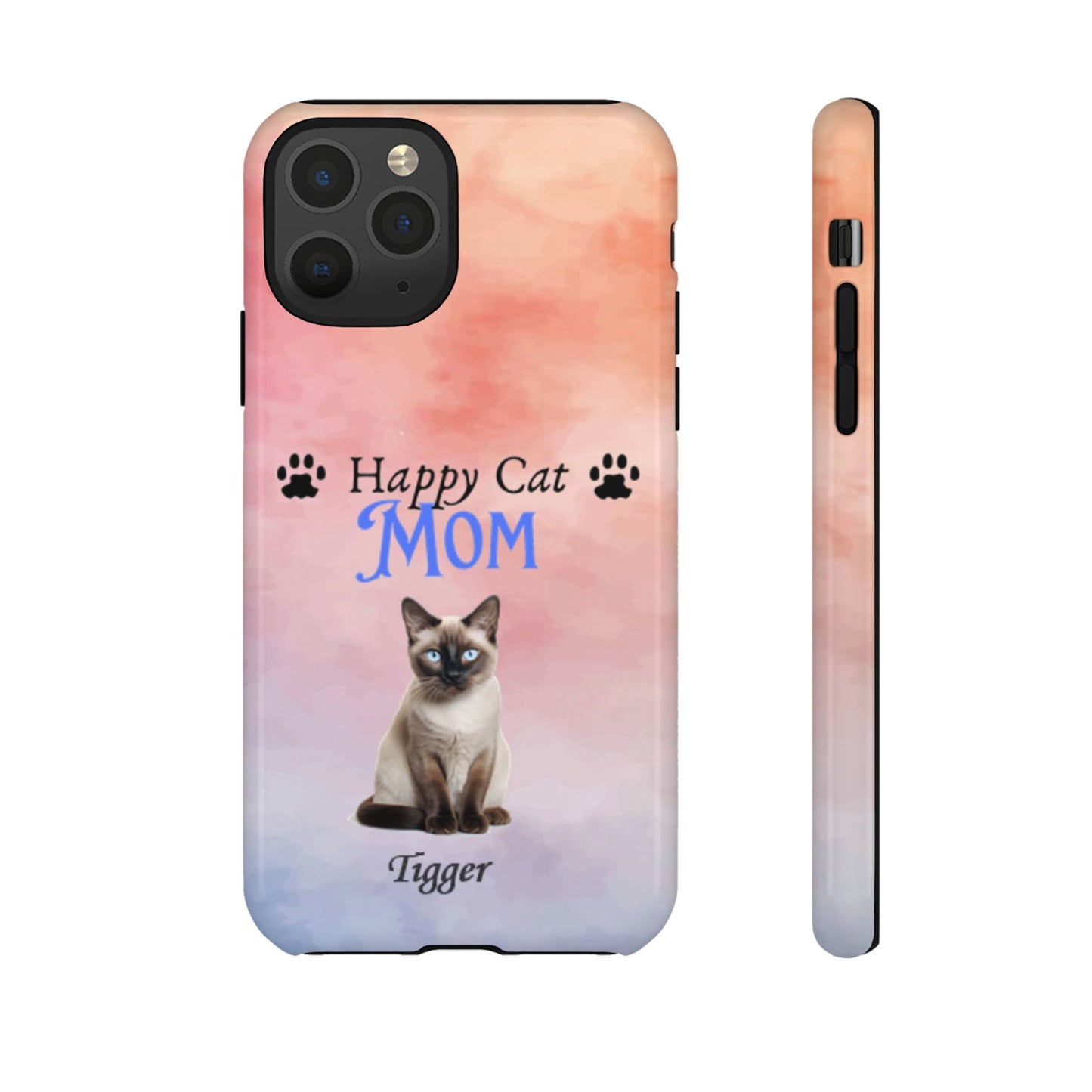 Happy Cat Mom - Personalized - Whimsical Phone Cases - Mother's Day