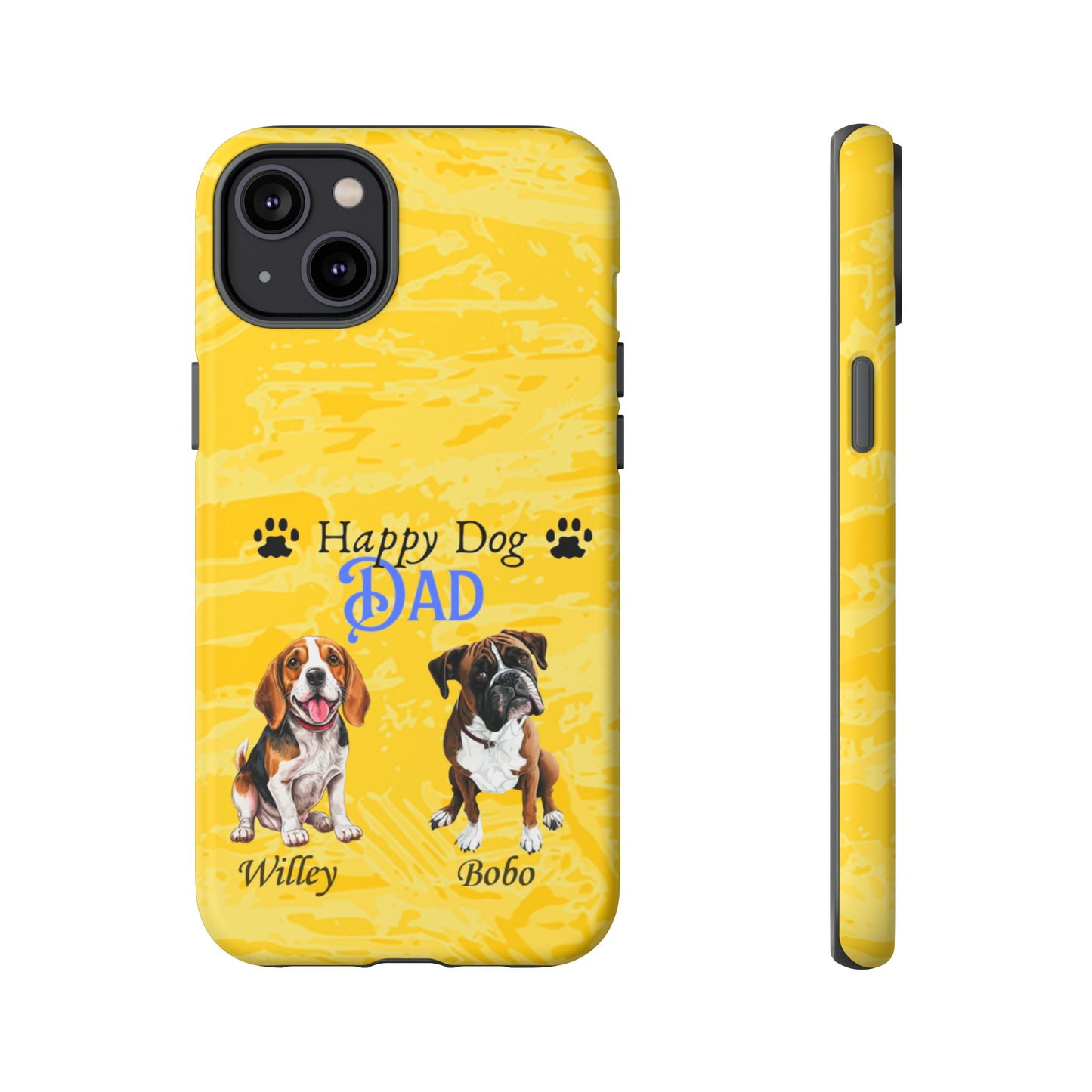 Happy Dog Dad - Personalized - Whimsical Phone Cases - Father's Day