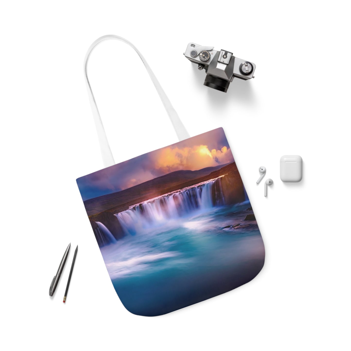 Waterfall - Canvas Tote Bag, 5-Color Straps