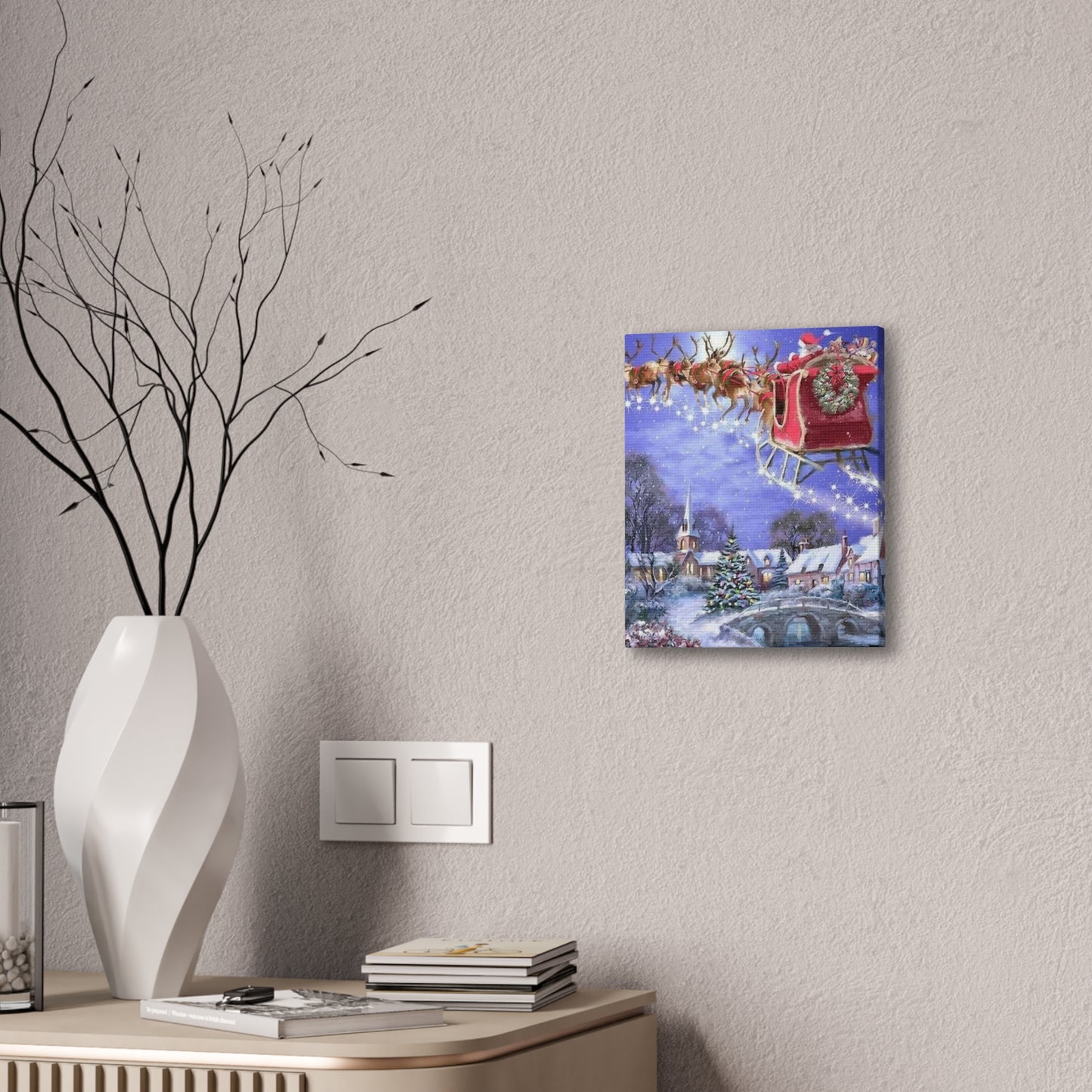 Santa's Coming - Canvas Stretched, 0.75" Christmas