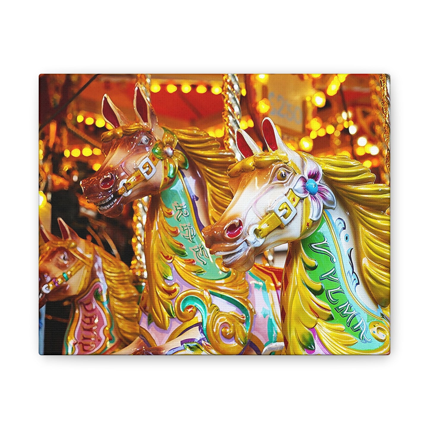 Carousel Horses 1 - Canvas Stretched, 0.75"