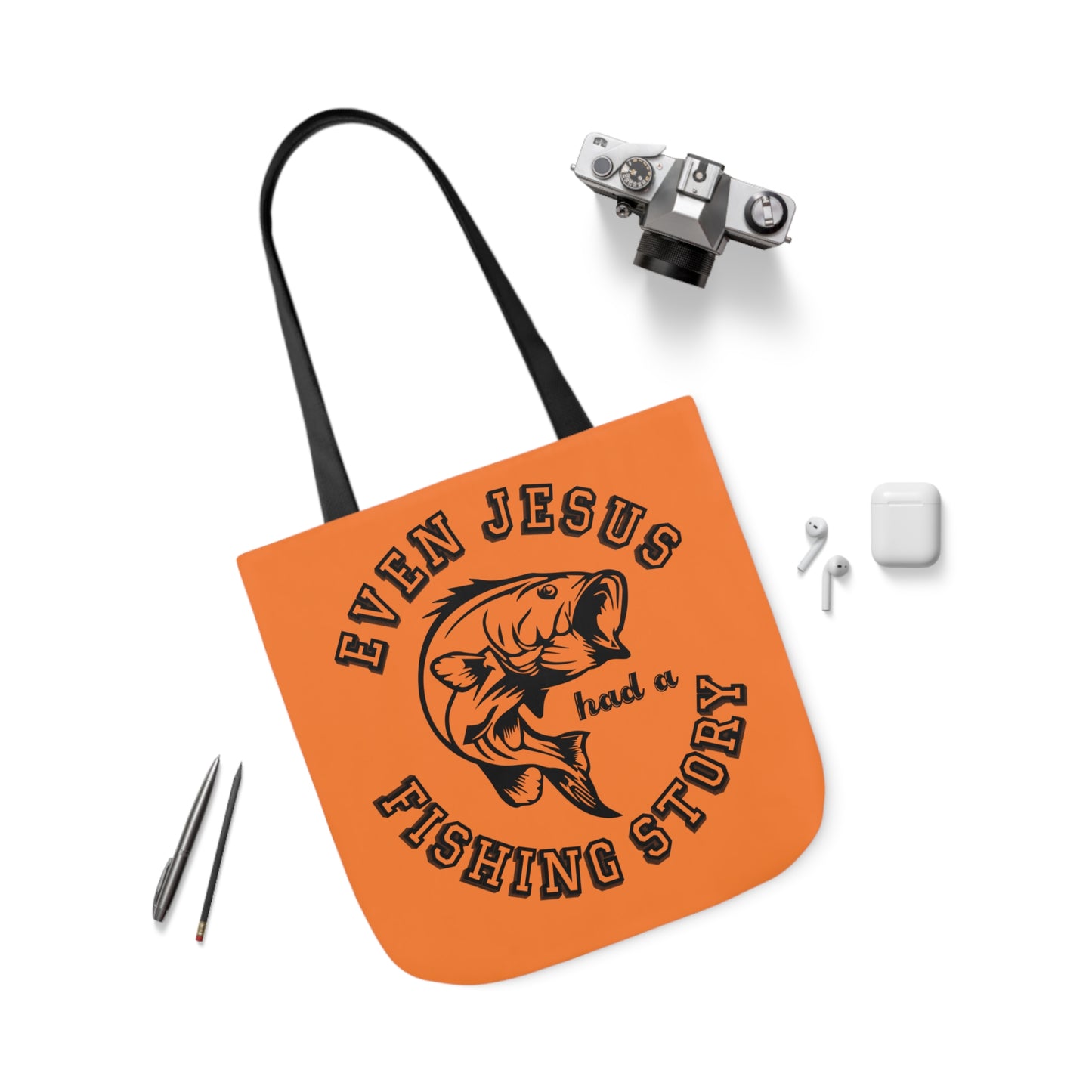 Fishing - Canvas Tote Bag, 5-Color Straps