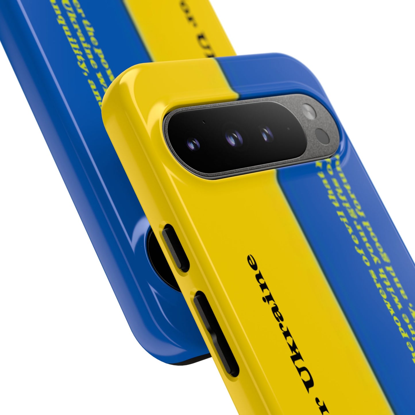 Flag of Ukraine with Prayer - Flag Phone Cases