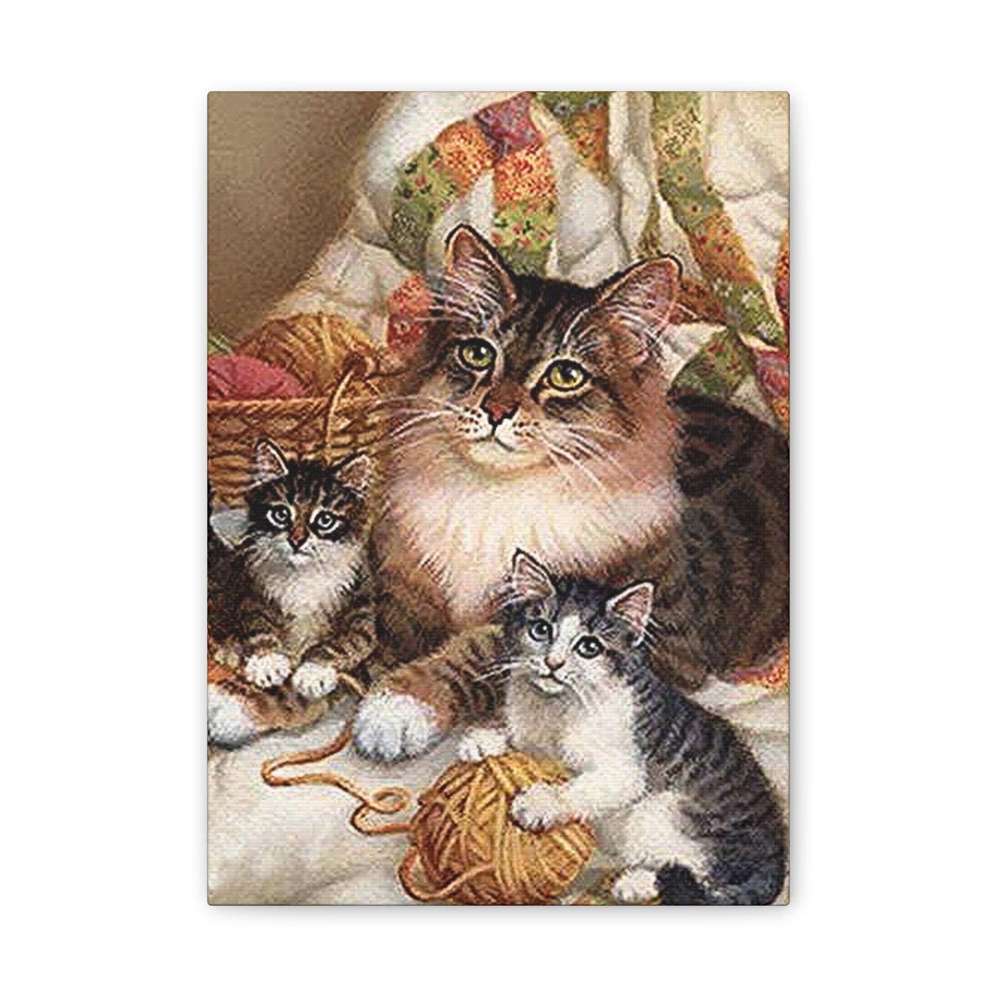 Kitty Family - Canvas Stretched, 0.75"