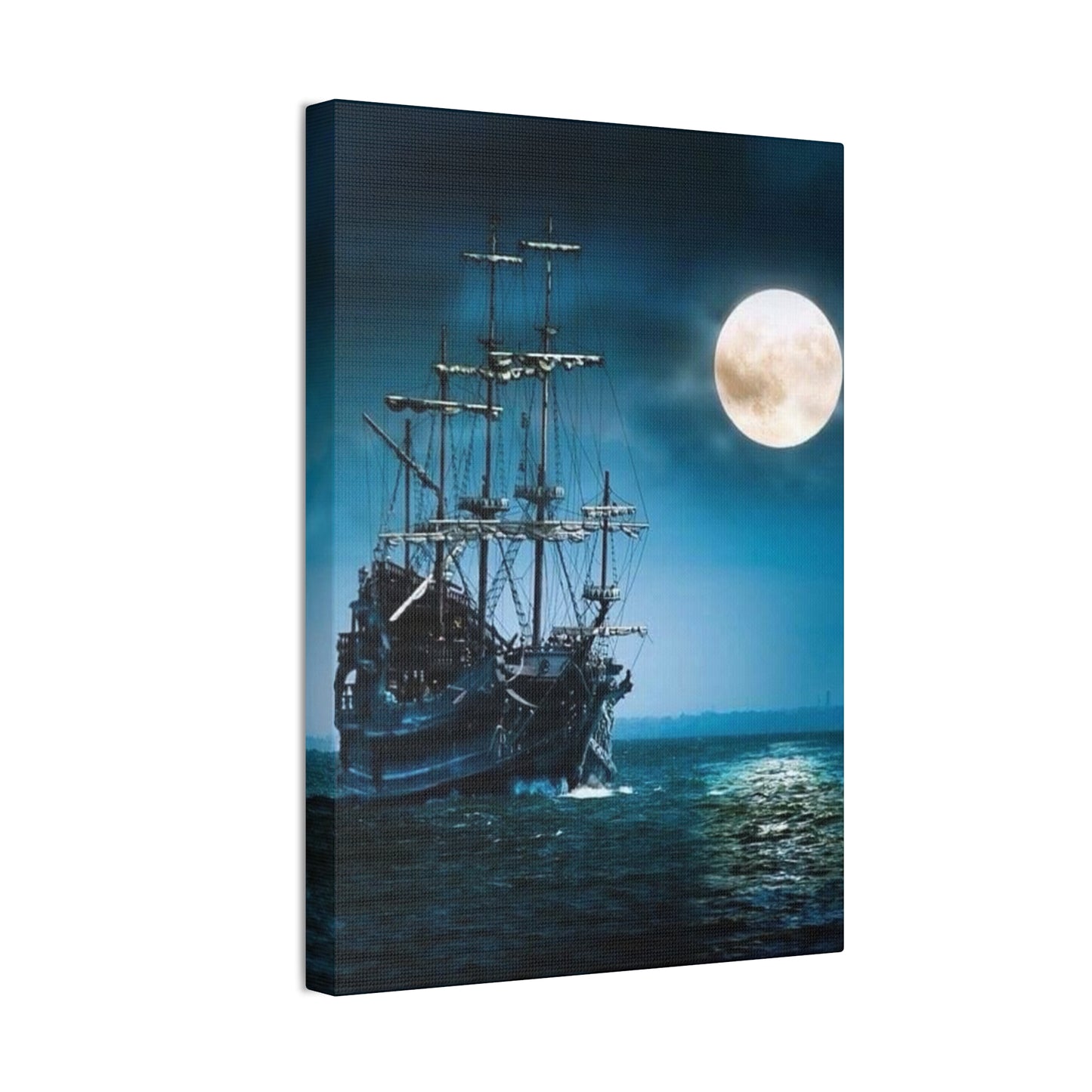 At Sea by Moonlight - Canvas Stretched, 0.75"