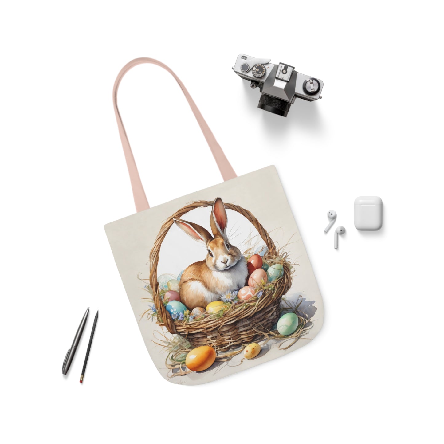 Easter - Canvas Tote Bag, 5-Color Straps -