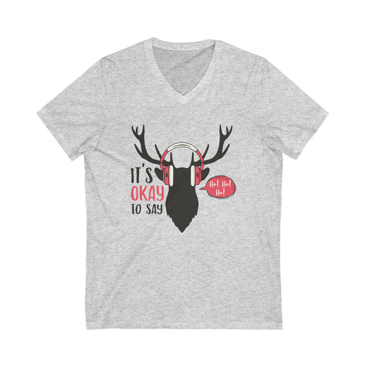 It's OK - Unisex Jersey Short Sleeve V-Neck T-Shirts - Christmas