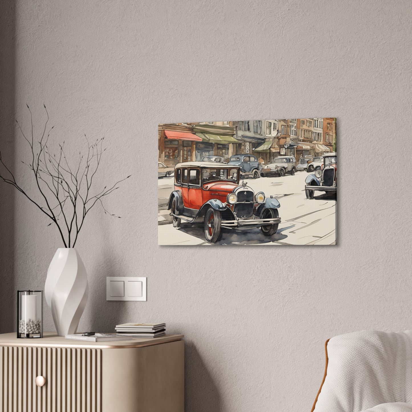 Town Life - Canvas Stretched, 0.75" - Father's Day