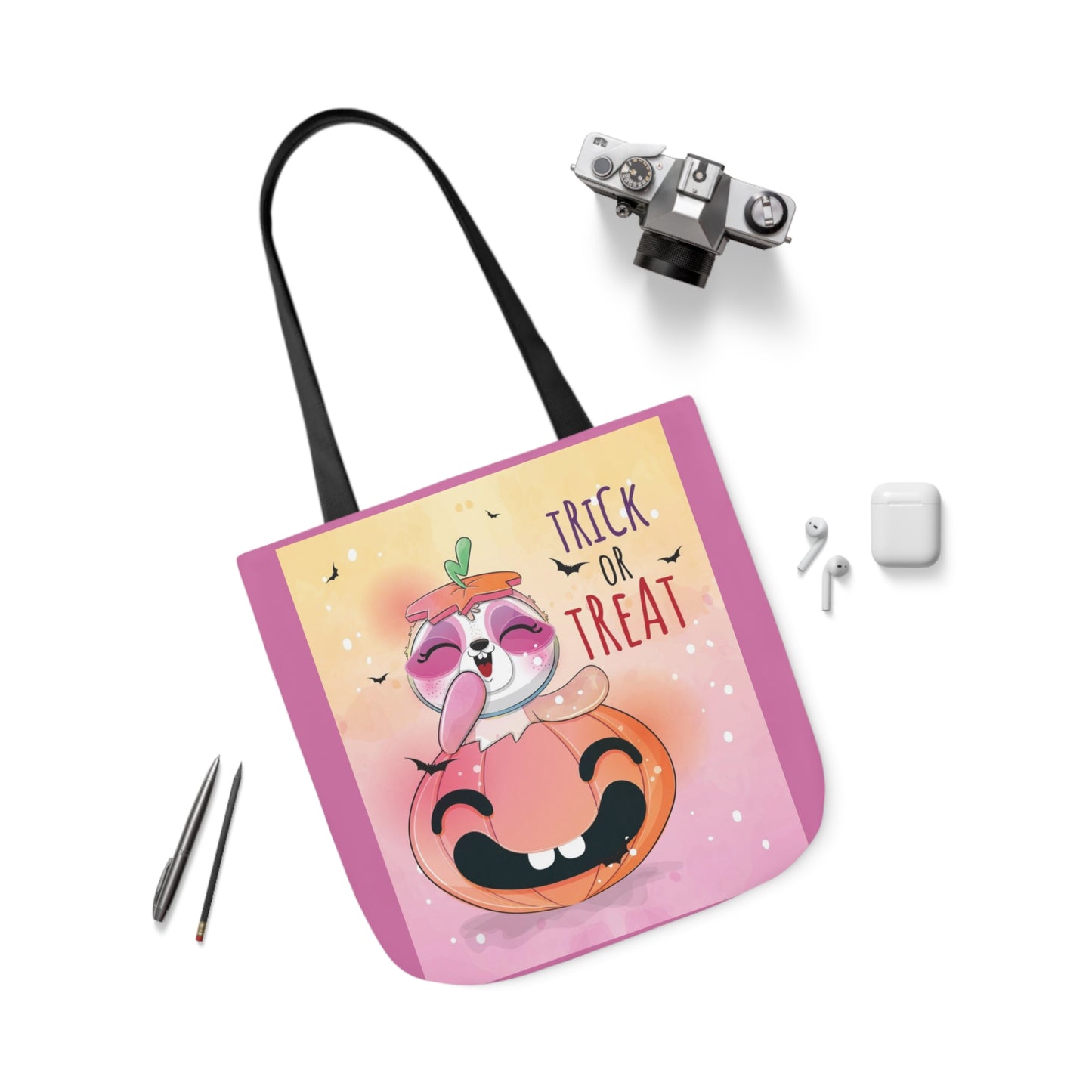 Trick or Treat - Canvas Tote Bag, 5-Color Straps - Halloween