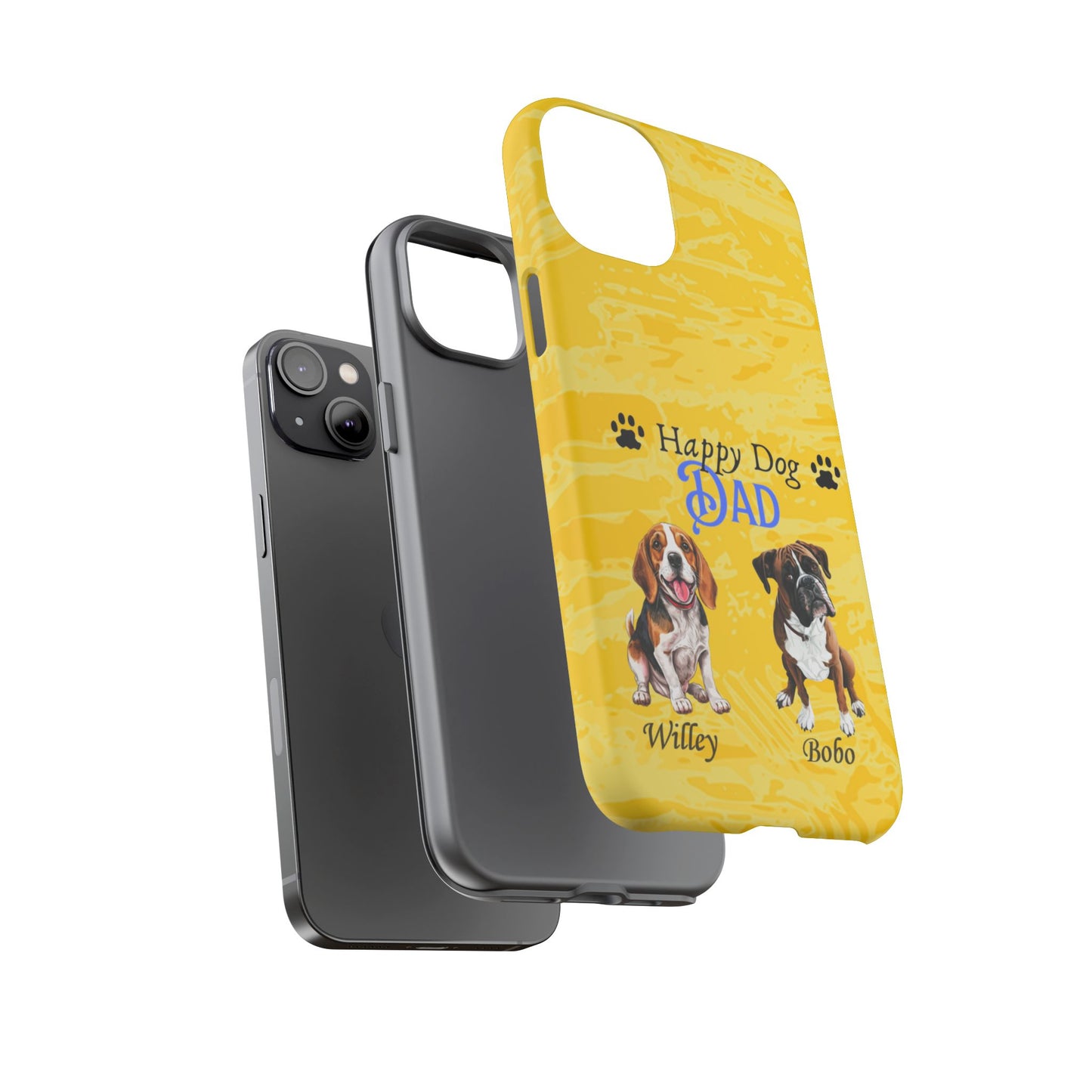 Happy Dog Dad - Personalized - Whimsical Phone Cases - Father's Day