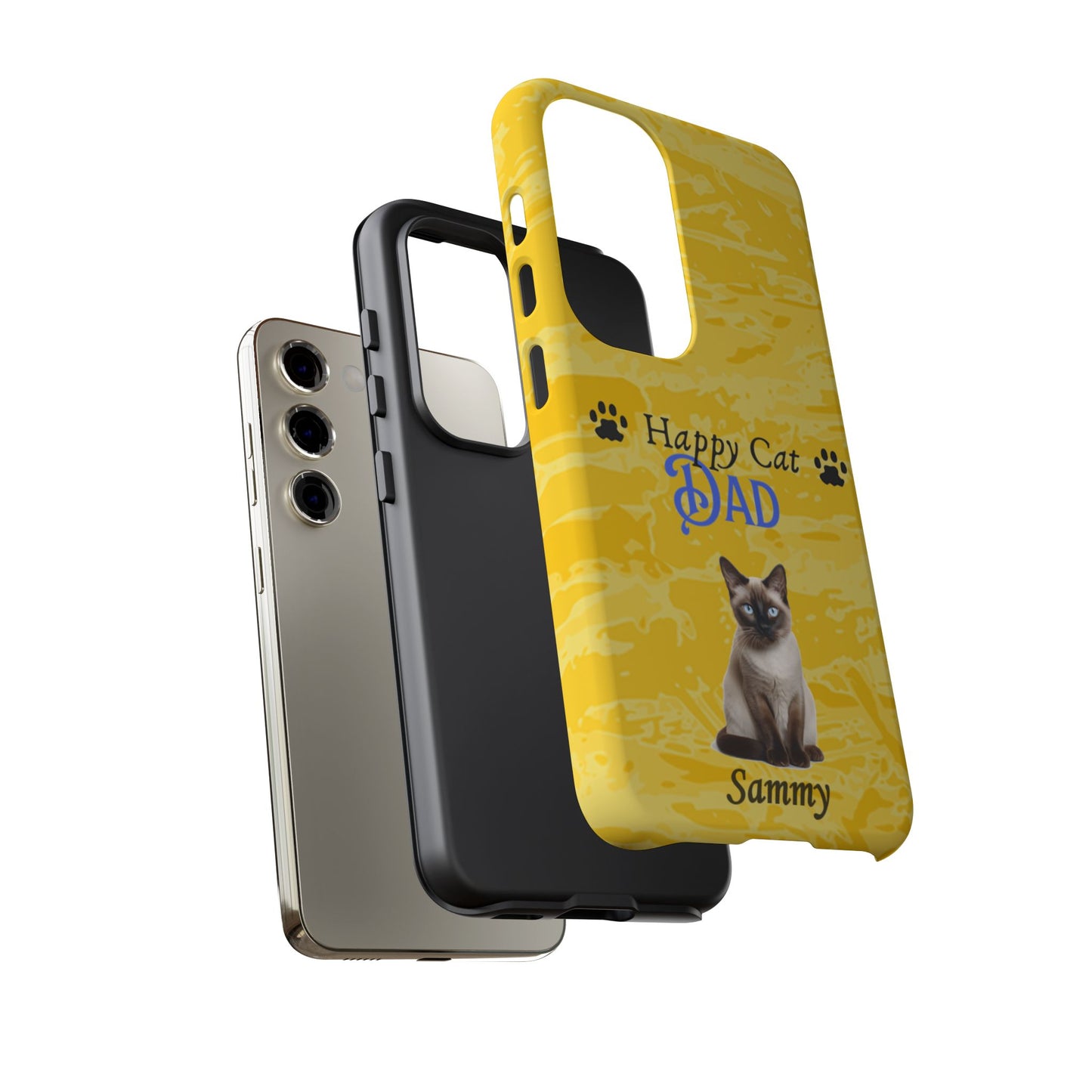 Happy Cat Dad - Personalized - Whimsical Phone Cases - Father's Day