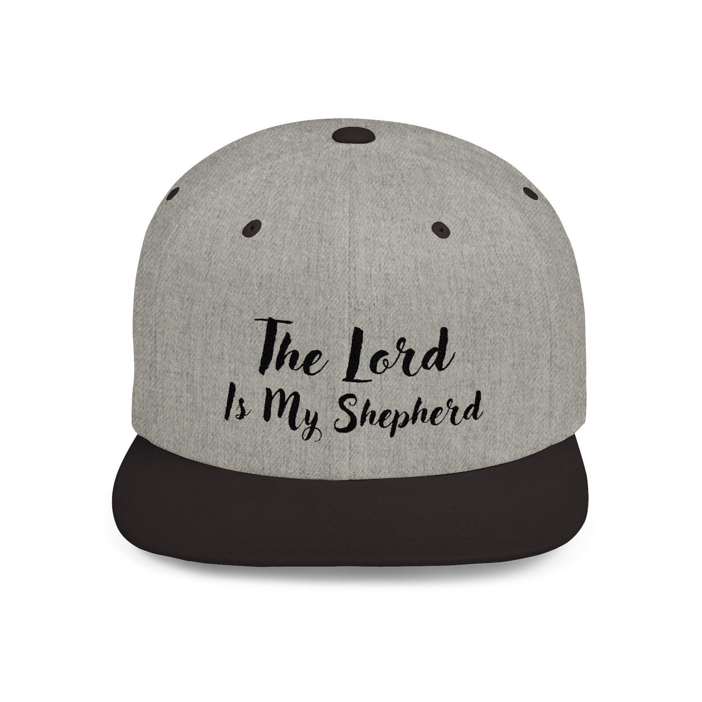 The Lord is My Shepherd - Black - Embroidered - Flat Bill Snapback - Base Ball Cap - Easter - Mother's Day - Father's Day