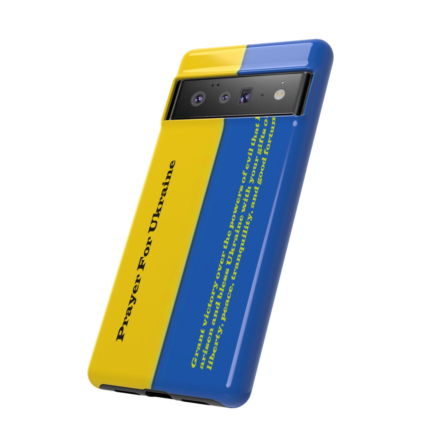 Flag of Ukraine with Prayer - Flag Phone Cases