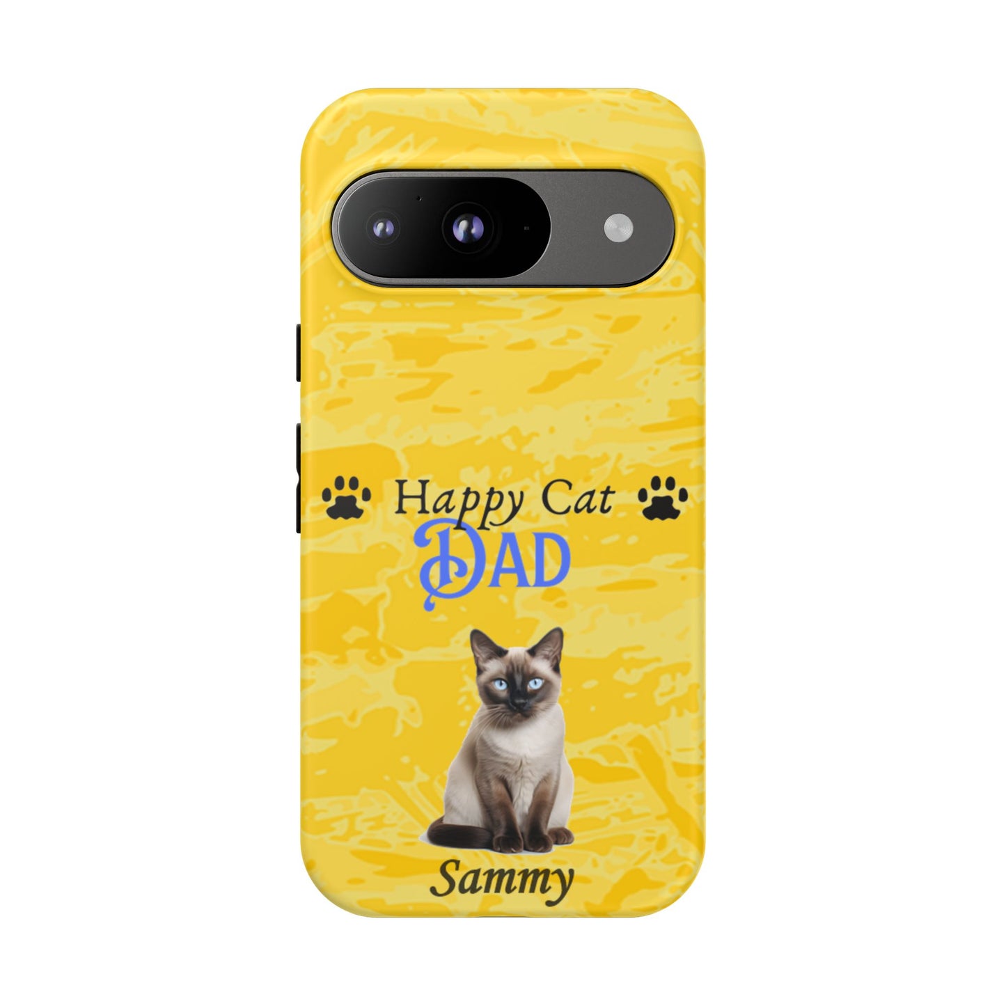 Happy Cat Dad - Personalized - Whimsical Phone Cases - Father's Day