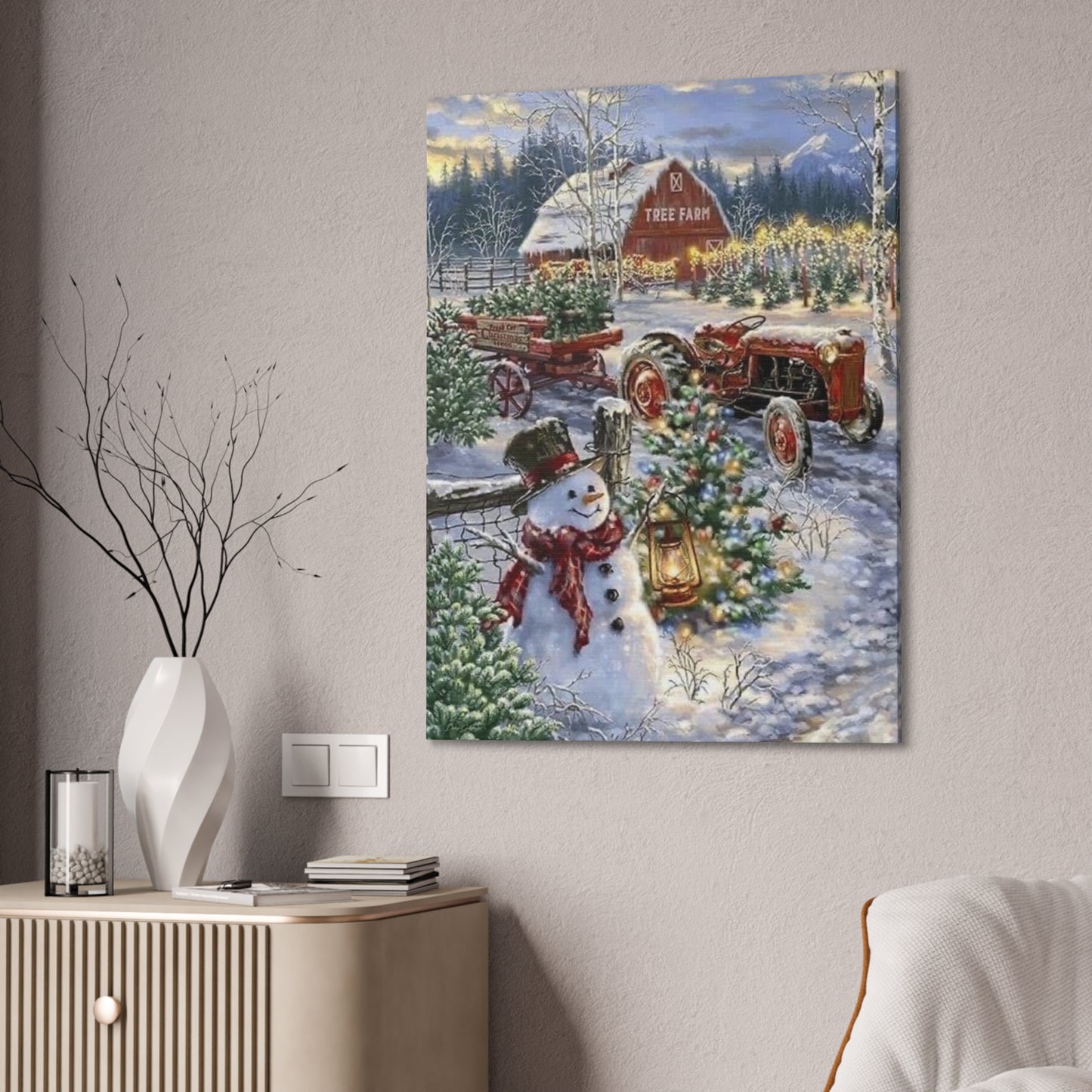 On the Farm - Canvas Stretched, 0.75" Christmas