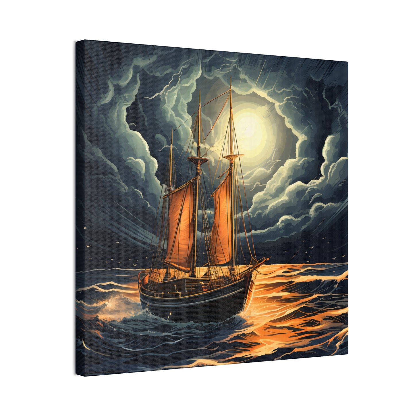 Sailing in the moonlight - Canvas Stretched, 0.75"