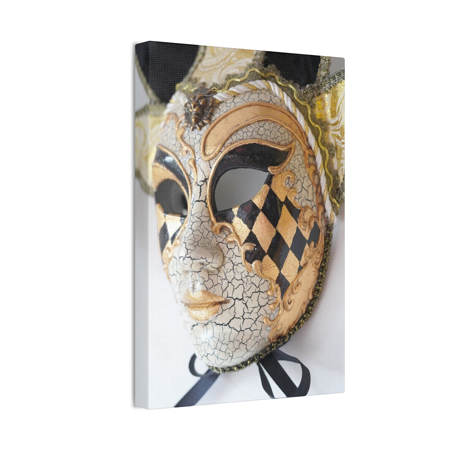 Gold and Silver Mask - Canvas Stretched, 0.75"