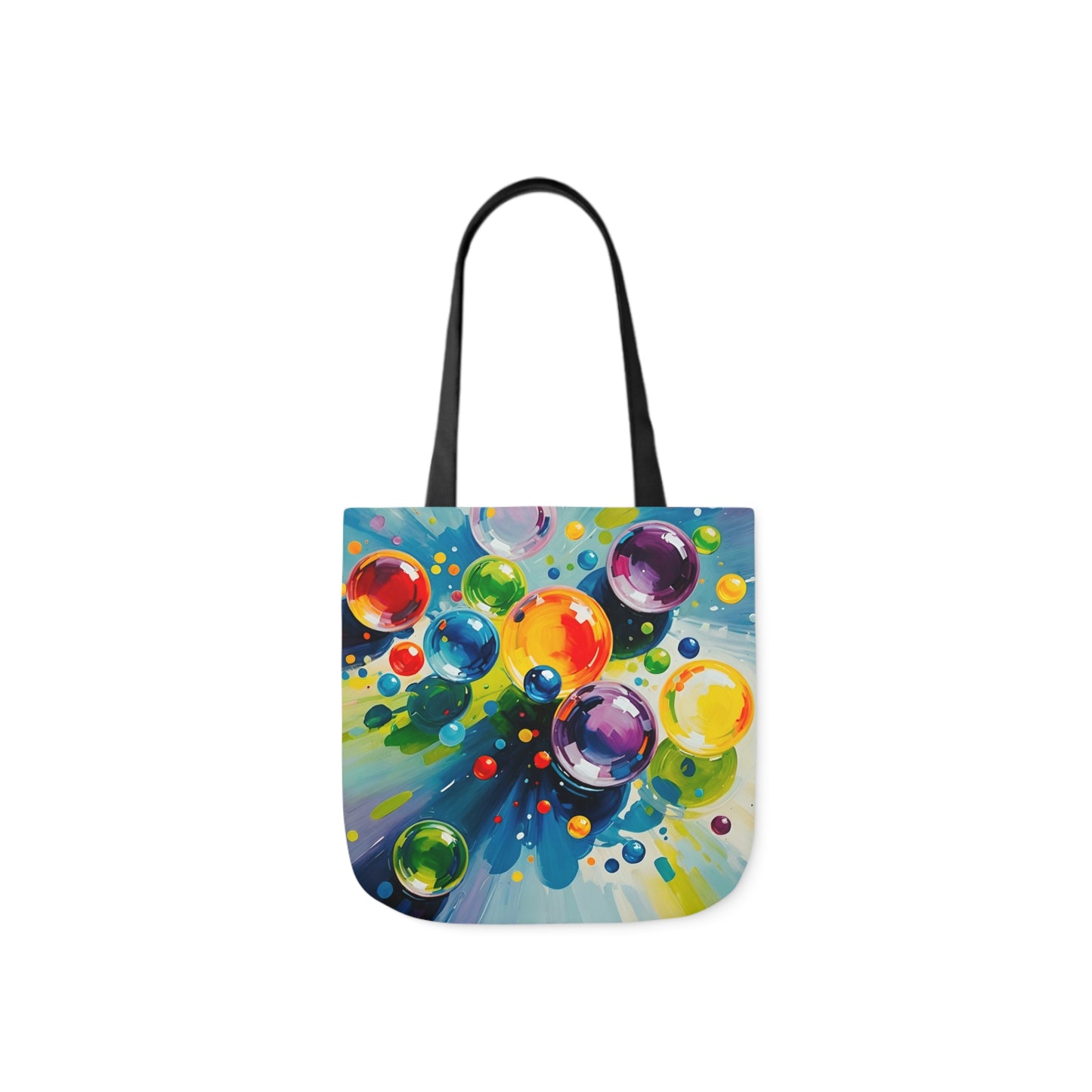 Colored Balls - Canvas Tote Bag, 5-Color Straps