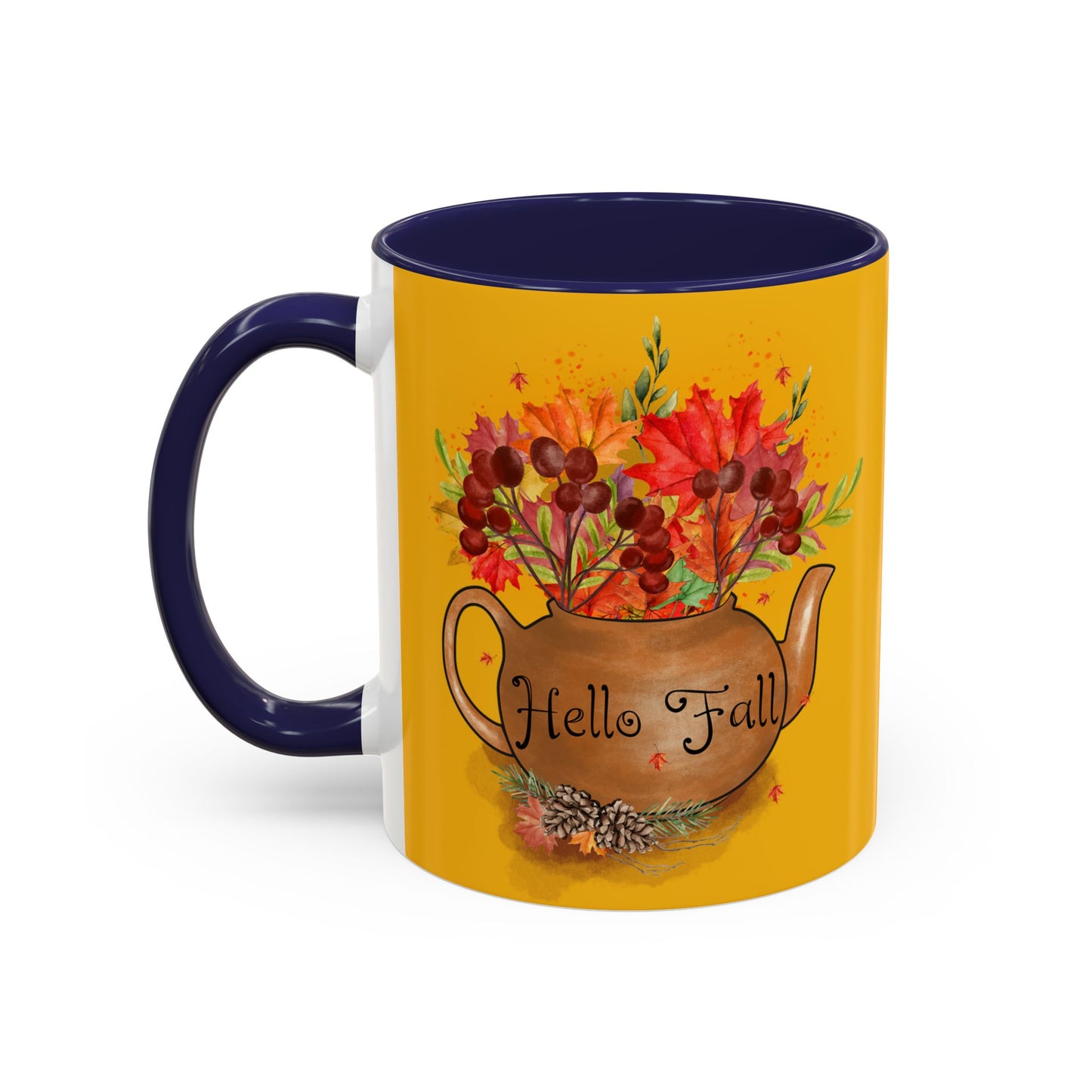 Hello Fall - Accent Coffee Mug (11, 15oz)