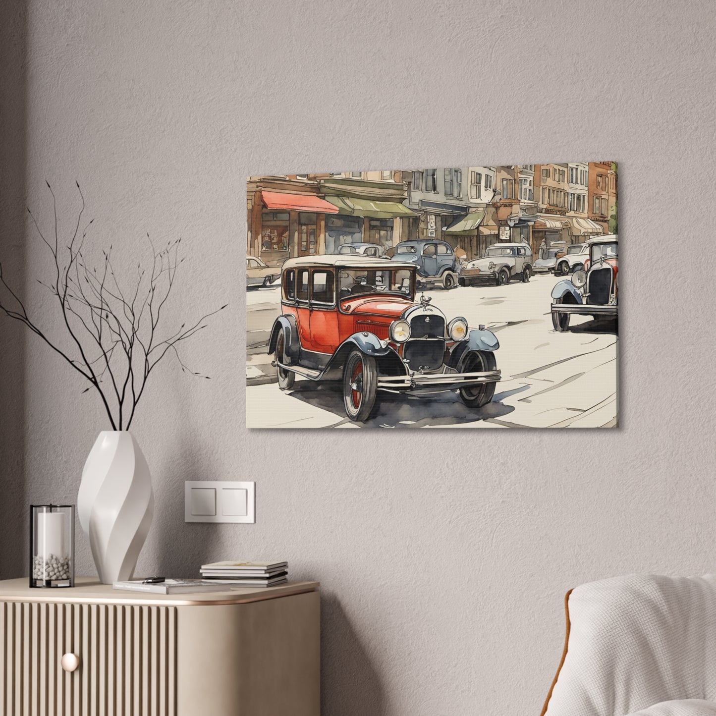 Town Life - Canvas Stretched, 0.75" - Father's Day