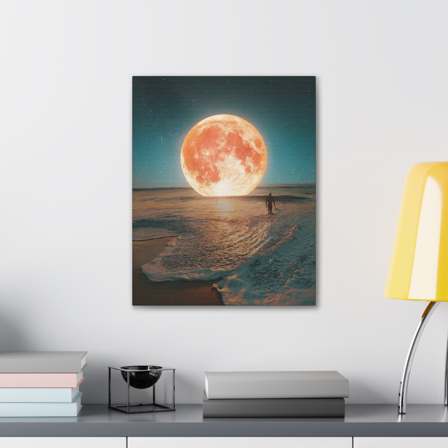 Moon on the water - Canvas Stretched, 0.75"